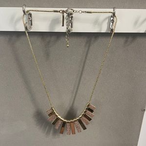 Gold / pink glitter necklace